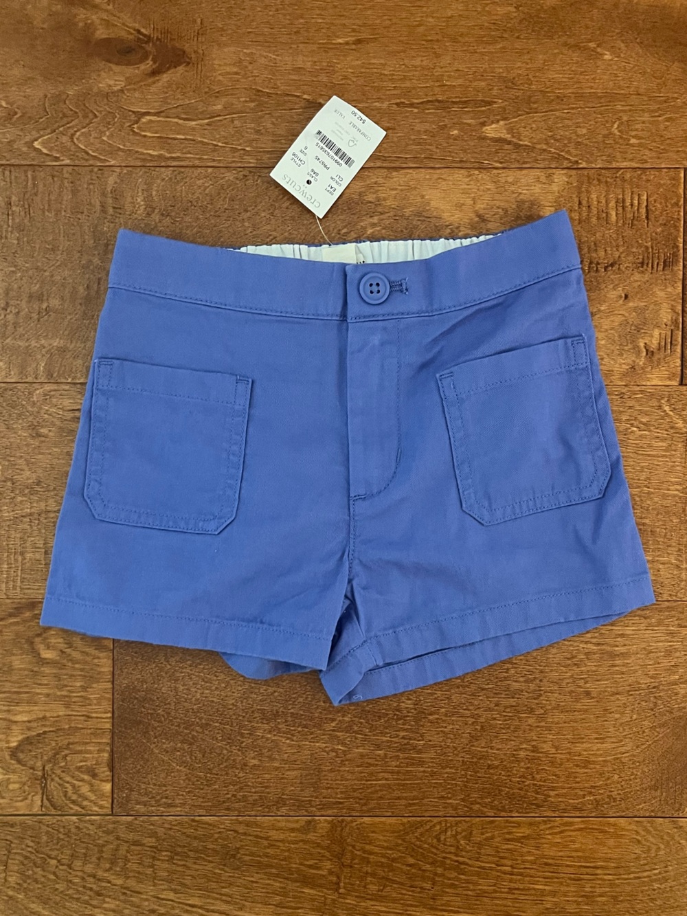 NEW WITH TAGS!! Girls J. Crew crewcuts Cotton Utility Shorts - 6 - Periwinkle